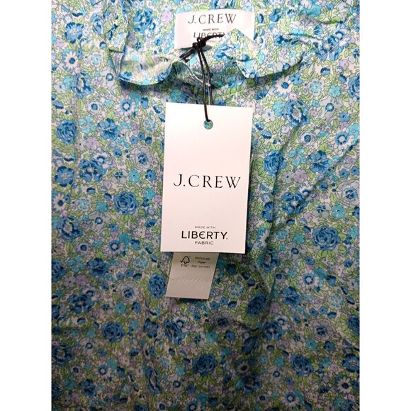 J Crew Women’s L Floral Ruffle Short Sleeve Puff Liberty Thorpe Hill Cottagecore - Picture 4 of 7